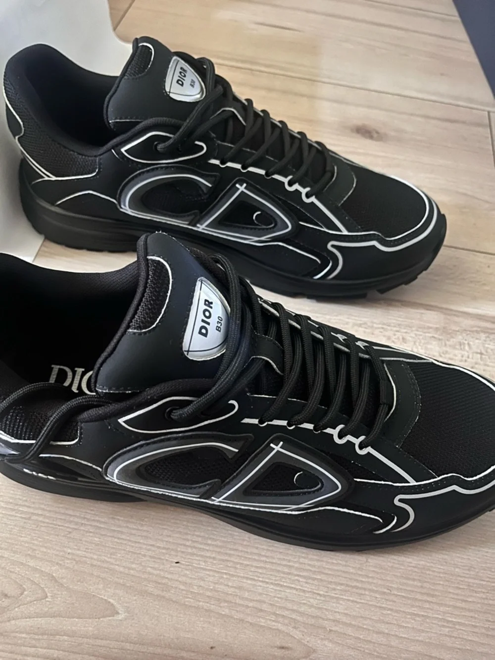 Dior Black and White Designer Sneakers - Picture 3 of 4